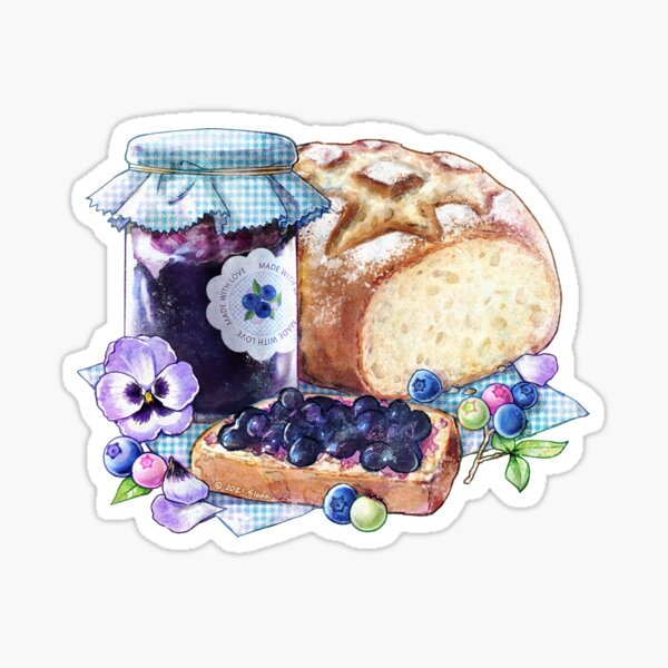 Item preview, Blueberry Breakfast - Bread with Jam designed and sold by DesignsBySloan.