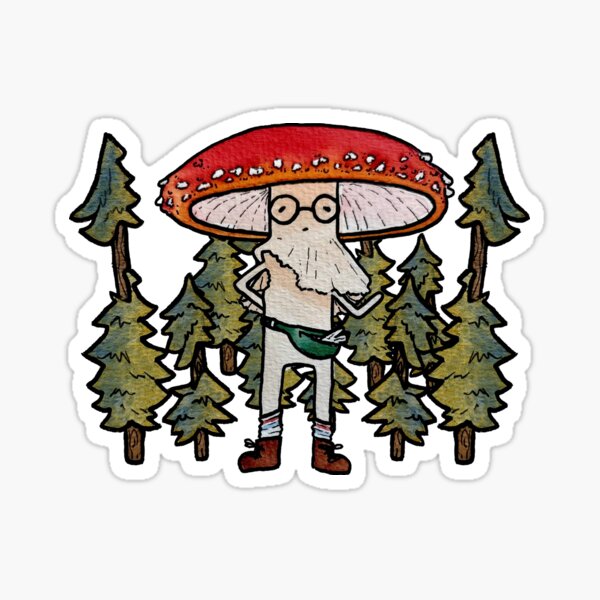 Instructive Park Ranger Mushroom Sticker