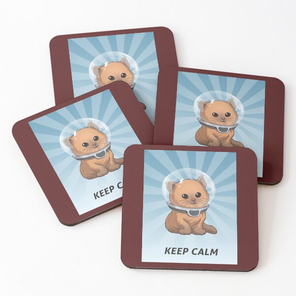 keep calm kitty, keep calm, subnautica, calm, gassik, vvzz Coasters (Set of 4)