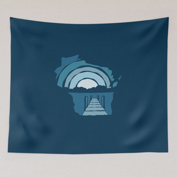 Item preview, Wisconsin Moonrise Rough Pier View designed and sold by gstrehlow2011.