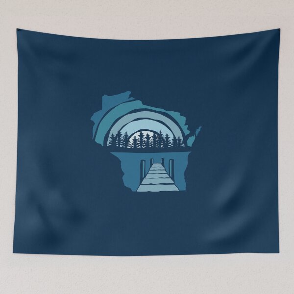 Item preview, Wisconsin Moonrise Rough Pier View Pine designed and sold by gstrehlow2011.