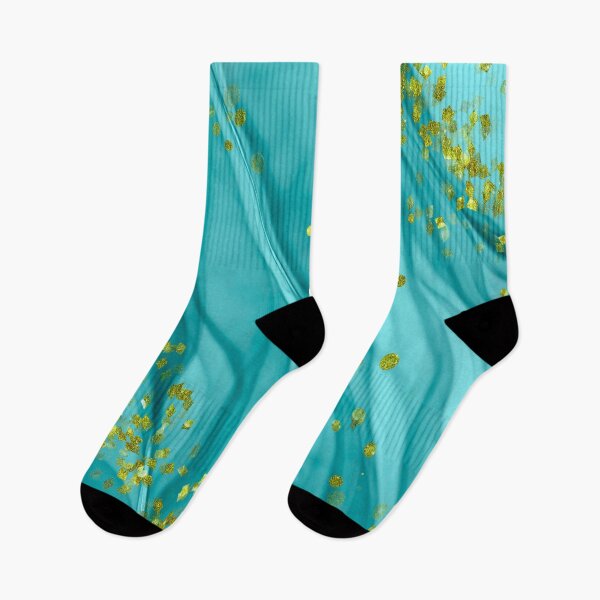 Aperçu de l'œuvre SUBLIMATION TURQUOISE AVEC PAILLETTES D'OR créée et vendue par NADAYA.