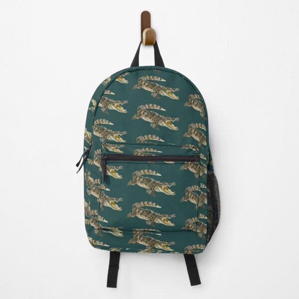 Unisex Crocodile Backpack, Casual Crocodile Laptop Travel Backpack