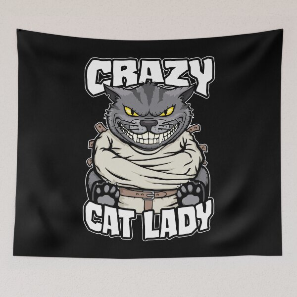 Item preview, Crazy Cat Lady Funny Mad Cartoon Cat Lover Halloween designed and sold by GrandeDuc.