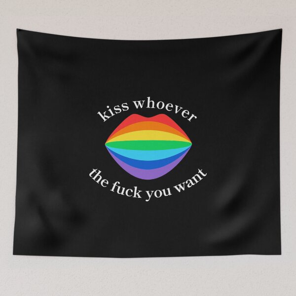 Item preview, Kiss whoever you want LGBT love peace rainbow equality designed and sold by CreatDifference.