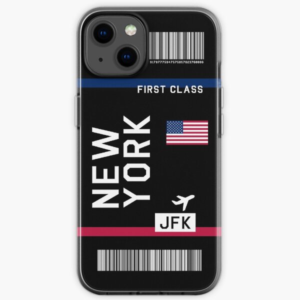Flugticket New York in schwarz iPhone Flexible Hülle