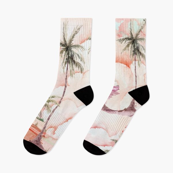 Item preview, Seamless watercolor coconut tree and sailboat pattern  designed and sold by TAMBUGH.