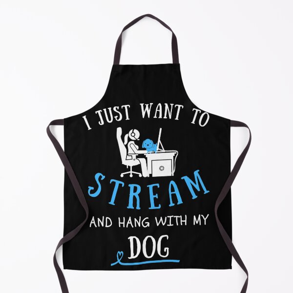 Item preview, I just want to Stream and hang with my dog - Dog person gamer girl designed and sold by For the love of Pixels.
