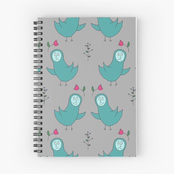 Item preview, Happy and Sad Birds with Human Faces on Grey designed and sold by fogoosherie.