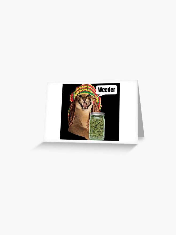 Drunk Floppa Meme Caracal Cat | Greeting Card