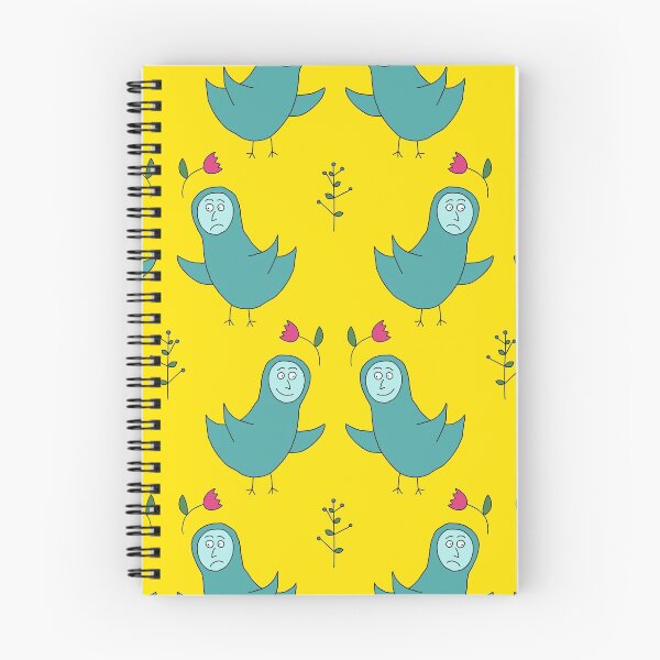 Item preview, Happy and Sad Birds with Human Faces on Yellow designed and sold by fogoosherie.