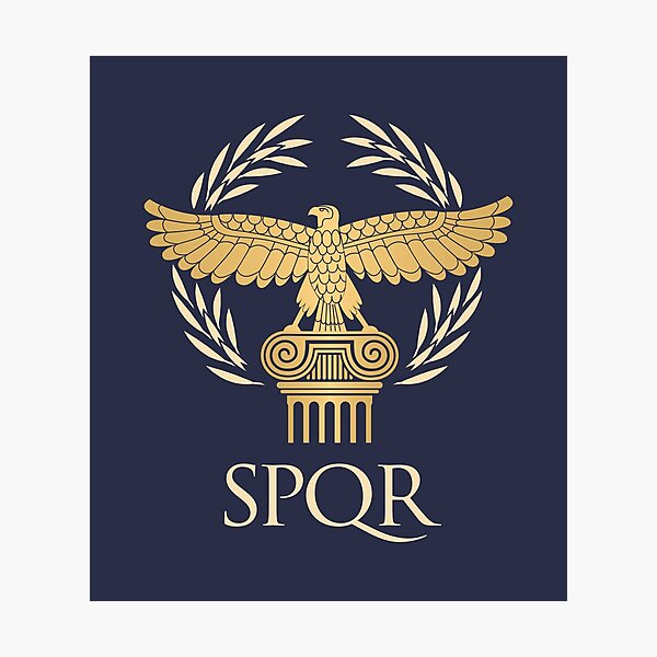 Lámina fotográfica «SPQR República romana bandera y lema con aquila, águila»  de primordialcloud | Redbubble