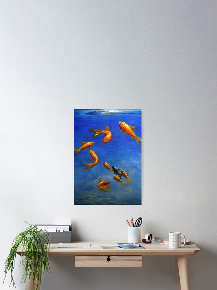 Thumbnail 1 of 3, Poster, Feng Shui Fish (for luck and wealth) designed and sold by Anne Zoutsos.
