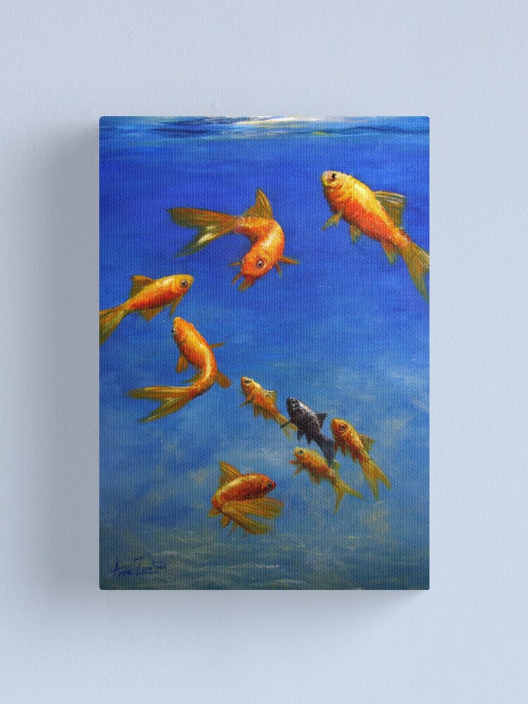 Canvas Print, Feng Shui Fish (for luck and wealth) designed and sold by Anne Zoutsos
