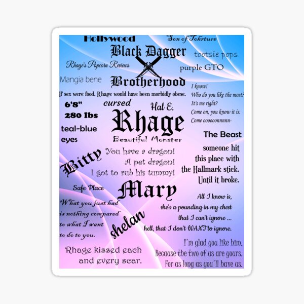 Rhage Black Dagger Brotherhood - I do not own the rights to this character all credit to the author J.R Ward Sticker