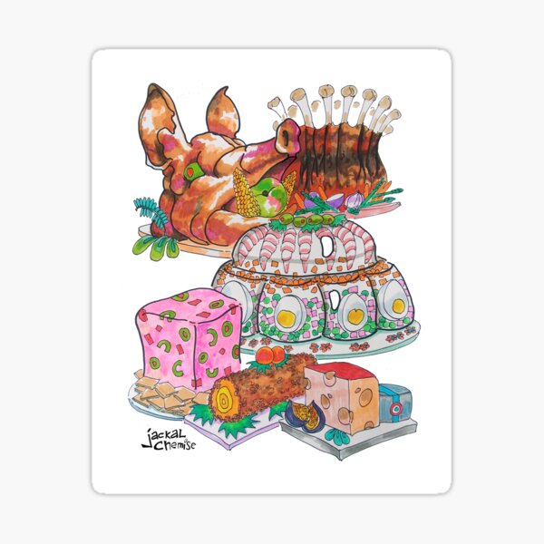 "Sumptuous Repast 2 Crown Roast, Roast Pig, Aspic, Olive Loaf, Cheese