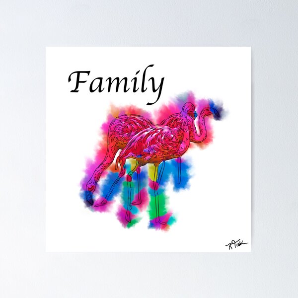 Item preview, Family - Flamingo Flock In Abstract designed and sold by KirtTisdale.
