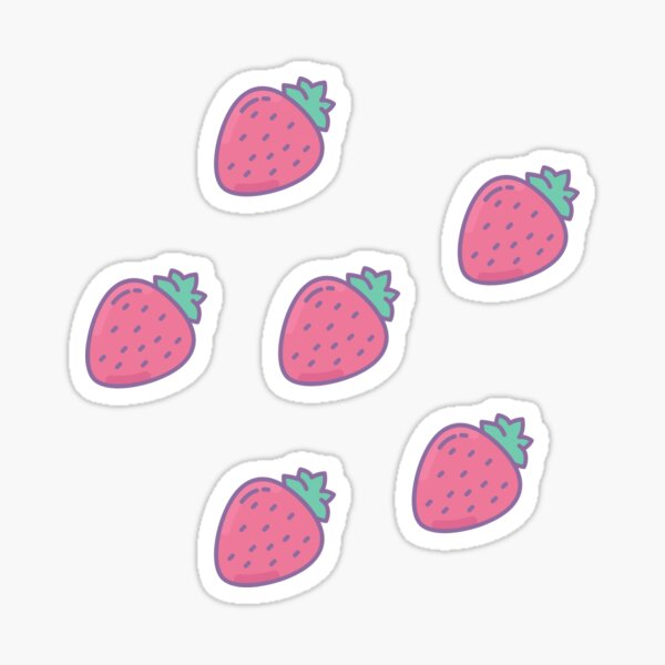 quot Six Strawberry Sticker Bundle quot Sticker for Sale by MiuMoo Redbubble
