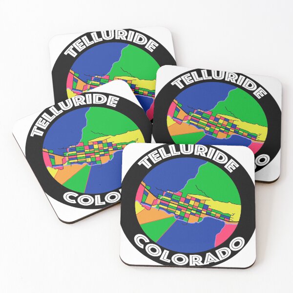 Item preview, Telluride, CO Round Colorful Map designed and sold by John Mashburn.