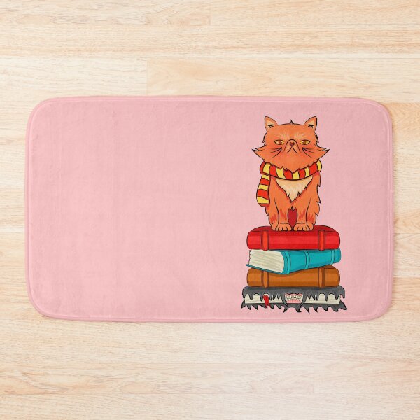 Item preview, cat with scarf over books,magical cat designed and sold by FRKI-DIDI.
