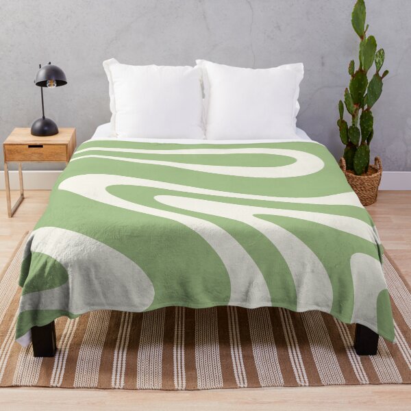 Item preview, Retro Swirls Matcha Sage Green Tea and Cream Abstract designed and sold by kierkegaard.