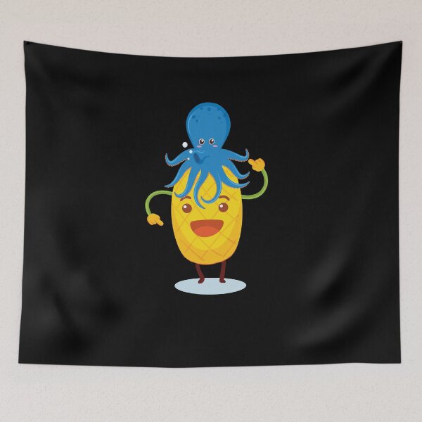 Item preview, Cute Octopus sucking pineapple  designed and sold by thiag-o.