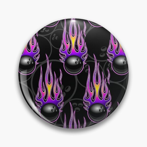 Item preview, Bowling Ball Balls Ten Pin 10 Pin Flaming Fire Falling Hot Rod Flames Purple designed and sold by Draculaura2009.