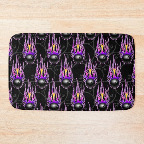 Item preview, Bowling Ball Balls Ten Pin 10 Pin Flaming Fire Falling Hot Rod Flames Purple designed and sold by Draculaura2009.
