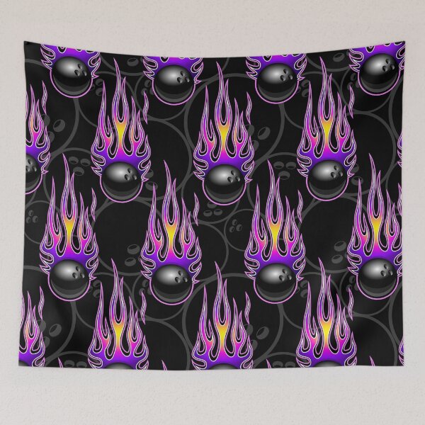 Item preview, Bowling Ball Balls Ten Pin 10 Pin Flaming Fire Falling Hot Rod Flames Purple designed and sold by Draculaura2009.