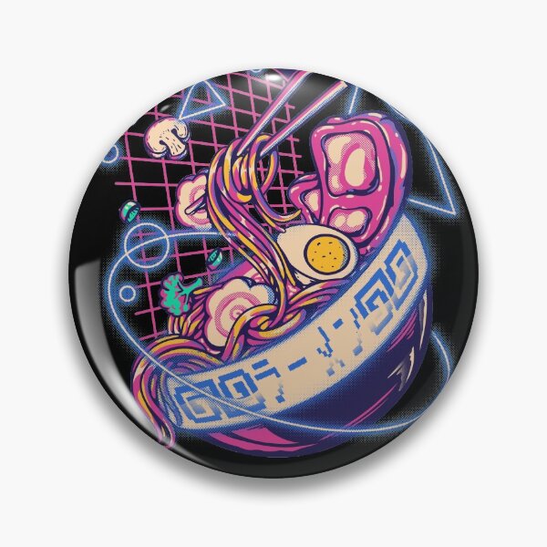 Item preview, Retrowave Ramen - Ramen Retrowave With Geometric Neon elements, Cute Udon I love Noodles Instant ramen Cyberpunk Vaporwave Sun The Great Wave off synth outrun 80s 90s webcore gaming style Merch designed and sold by Any Color Designs.
