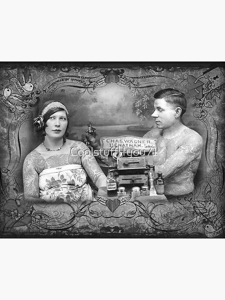 "Vintage Tattoo art on body retro studio tattoos bizarre art