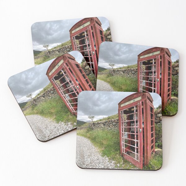 Item preview, Rustic British Red Telephone Box in the Lake District National Park, England designed and sold by WildBerryArt.