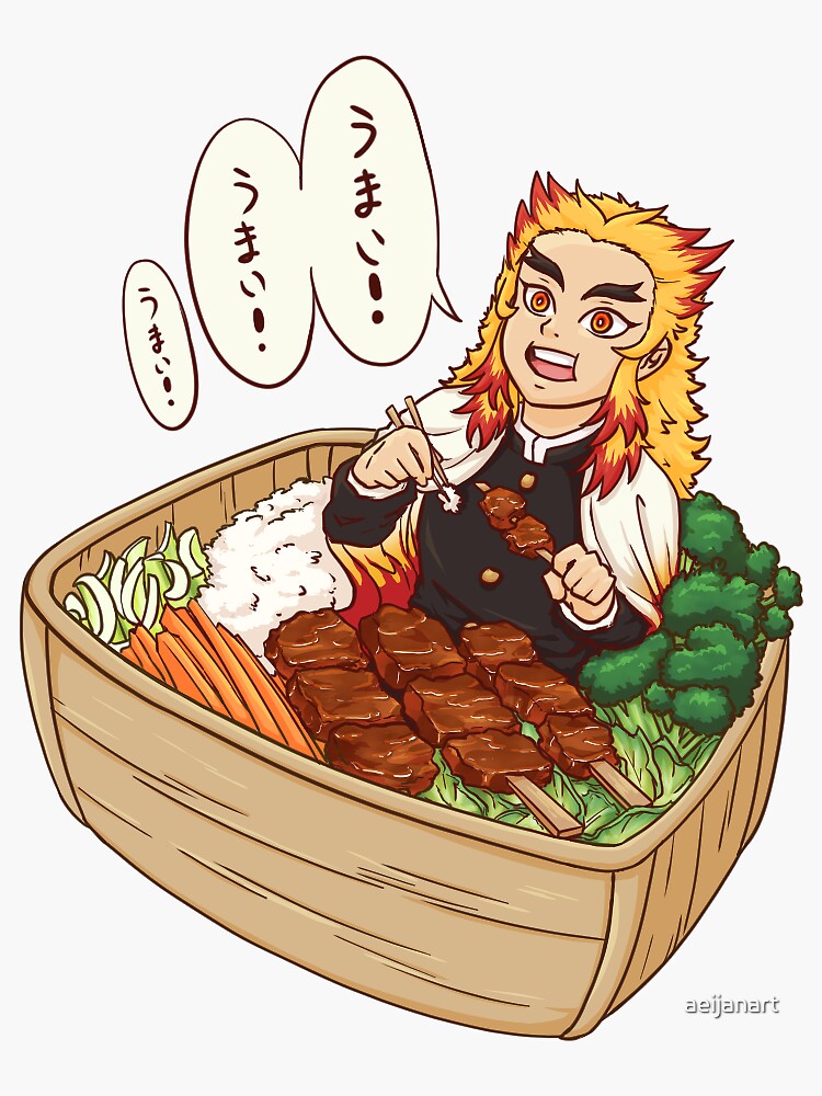 Demon Slayer Mugen Train Kyoujurou Bento Box by aeijanart