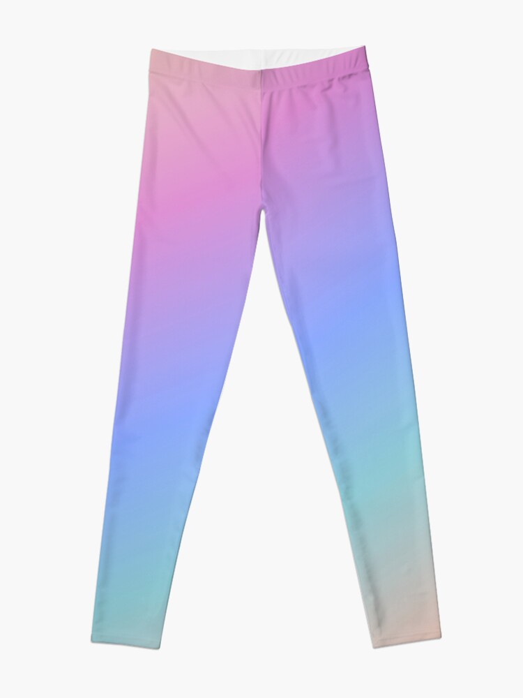 Pastel Rainbow Ombre Yoga Leggings Women, Tie Dye Gradient Kawaii Colo