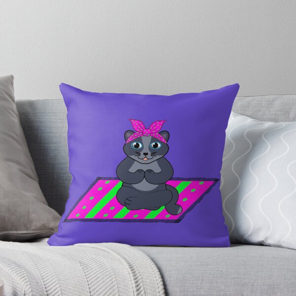 Item preview, Cat in lotus position - kitten in bandana on yoga mat designed and sold by catnbloom.