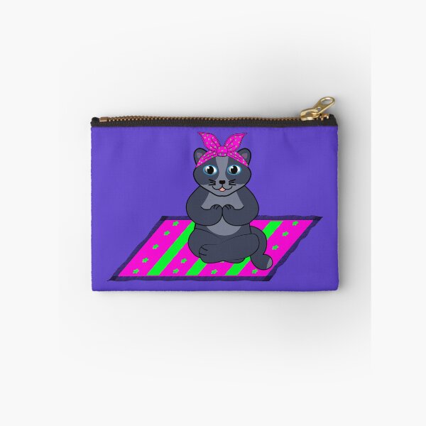 Item preview, Cat in lotus position - kitten in bandana on yoga mat designed and sold by catnbloom.