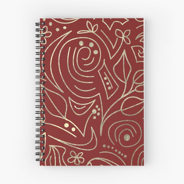Item preview, Opulent gold and red floral repeat pattern in golden tones.  Caroline Laursen original designed and sold by Caroline Laursen.