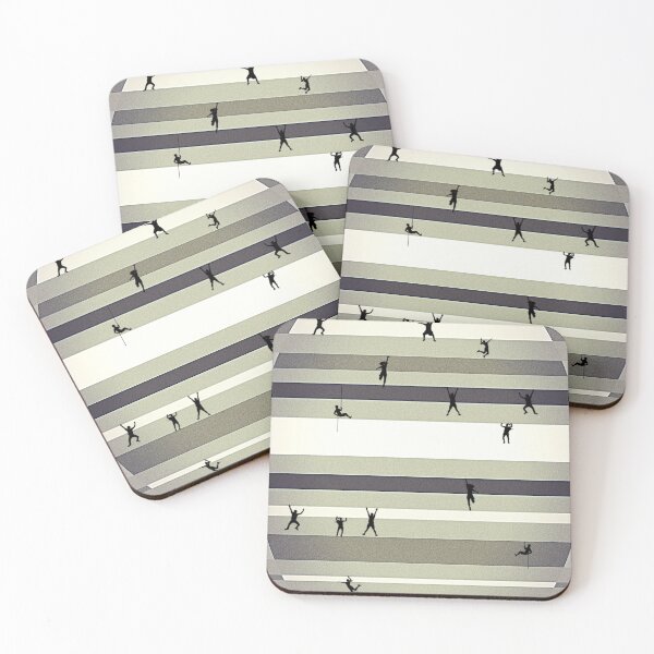 Item preview, Minimalist Pop Art Design Grey tones, Climbing Silhouette People designed and sold by TheKingdomAttic.