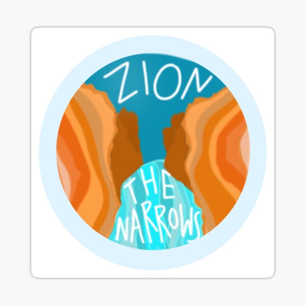 Vista previa del artículo con la obra «PEGATINA ZION THE NARROWS», diseñado y vendido por orangeuglad.