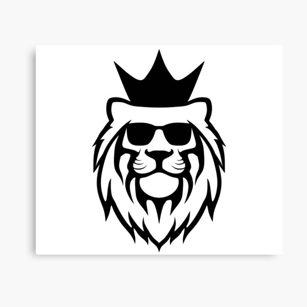 Lion crown black Canvas Print