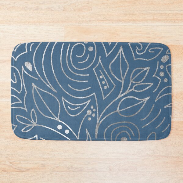 Item preview, Opulent silver and mid blue floral repeat pattern in silvery tones.  Caroline Laursen original designed and sold by Caroline Laursen.