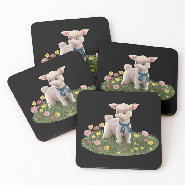 Item preview, Cute little lamb on a flower field with ladybirds designed and sold by Gamical.