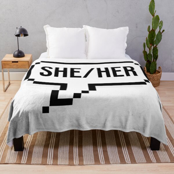 Item preview, she/her pronouns speech bubble designed and sold by nochillaly.