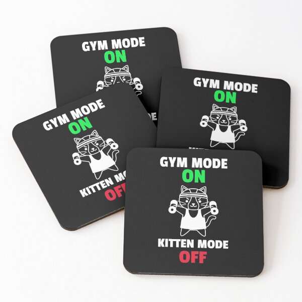 Item preview, Gym Mode On Kitten Mode Off White - Funny Gym designed and sold by GymWearDepot.