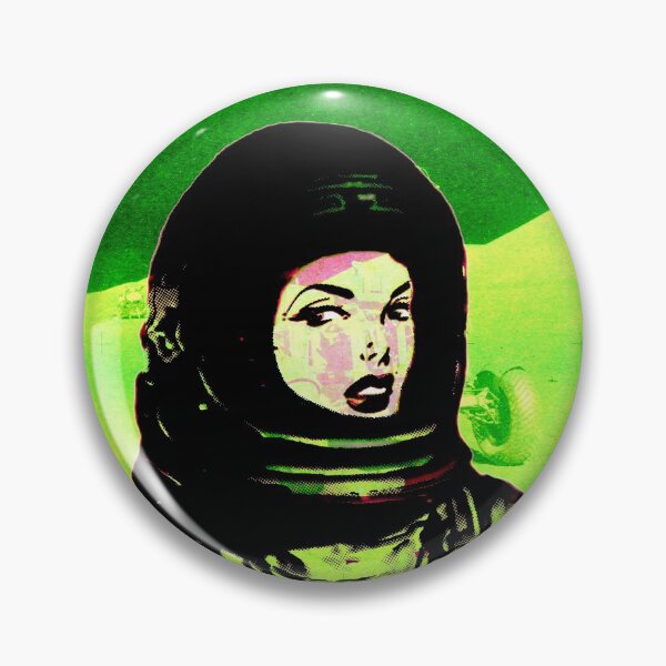 Item preview, Cosmic Comic Girl | Green  Astronaut | vintage aesthetics designed and sold by spinolator.