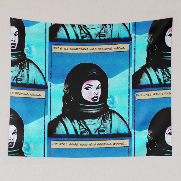 Item preview, Cosmic Comic Girl | Blue  Astronaut | vintage aesthetics designed and sold by spinolator.
