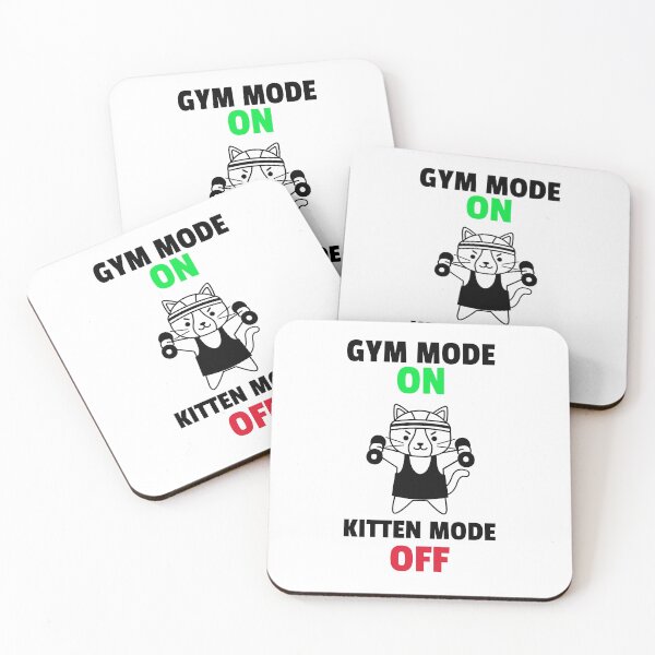 Item preview, Gym Mode On Kitten Mode Off Black - Funny Gym designed and sold by GymWearDepot.