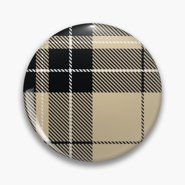 Item preview, Plaid Tartan Sandy Tan Black White Twill Fabric  designed and sold by LoreliDesigns.