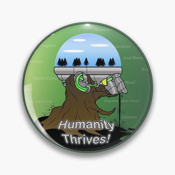 Item preview, Humanity Thrives Planet Tree Pollution Spaceship Design designed and sold by The Transforming Wagon.