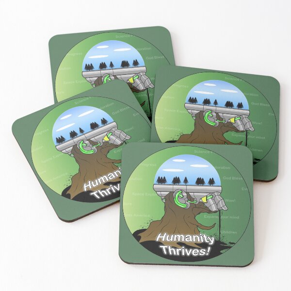 Item preview, Humanity Thrives Planet Tree Pollution Spaceship Design designed and sold by The Transforming Wagon.